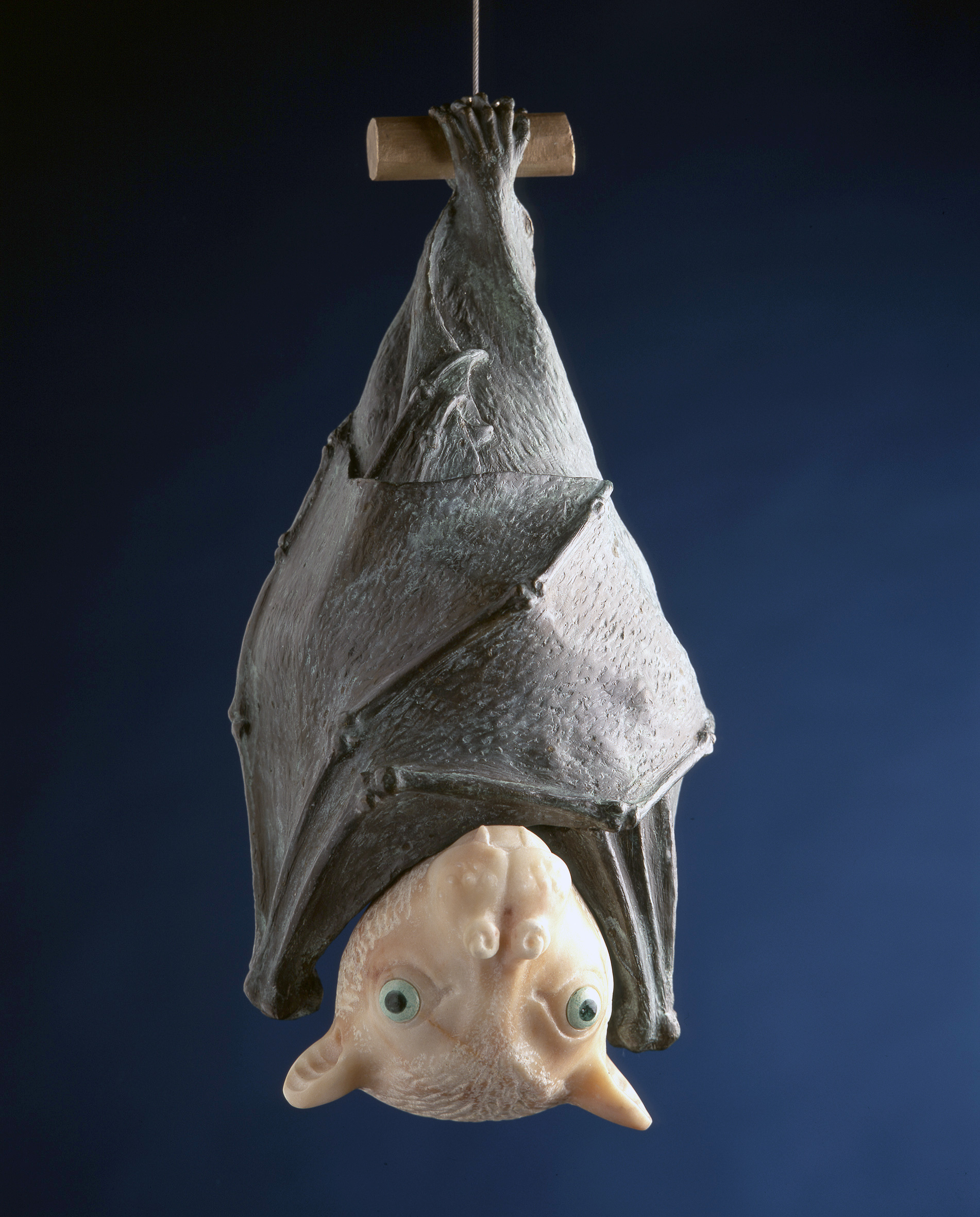 "Tube-Nosed Fruit Bat", Marble and Bronze
