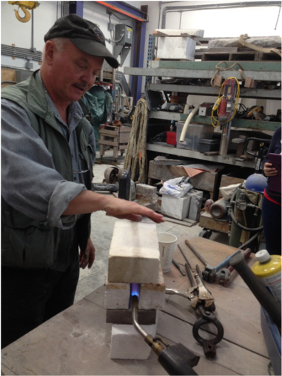 Al Mangold demonstrates his simple and inexpensve chisel forge