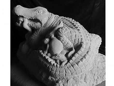 "Crocodile Family" Bath Stone by Pippa Unwin