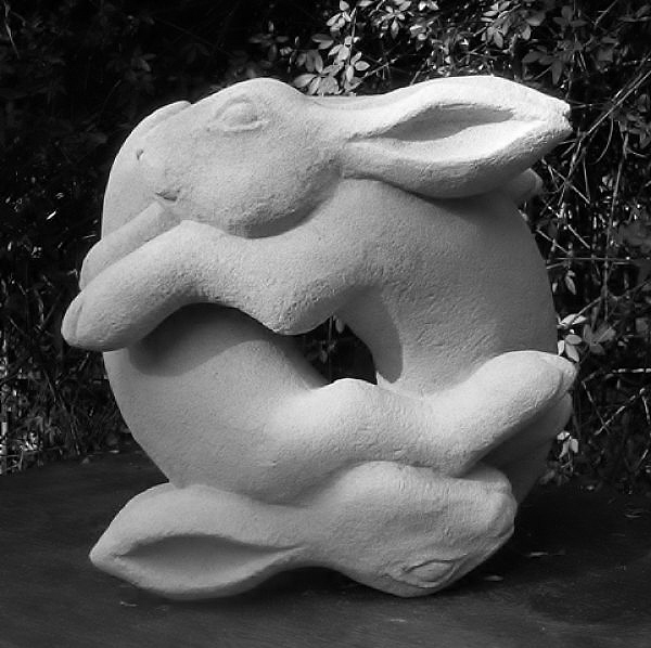 "Tumbling Hares" Bath Stone, Pippa Unwin