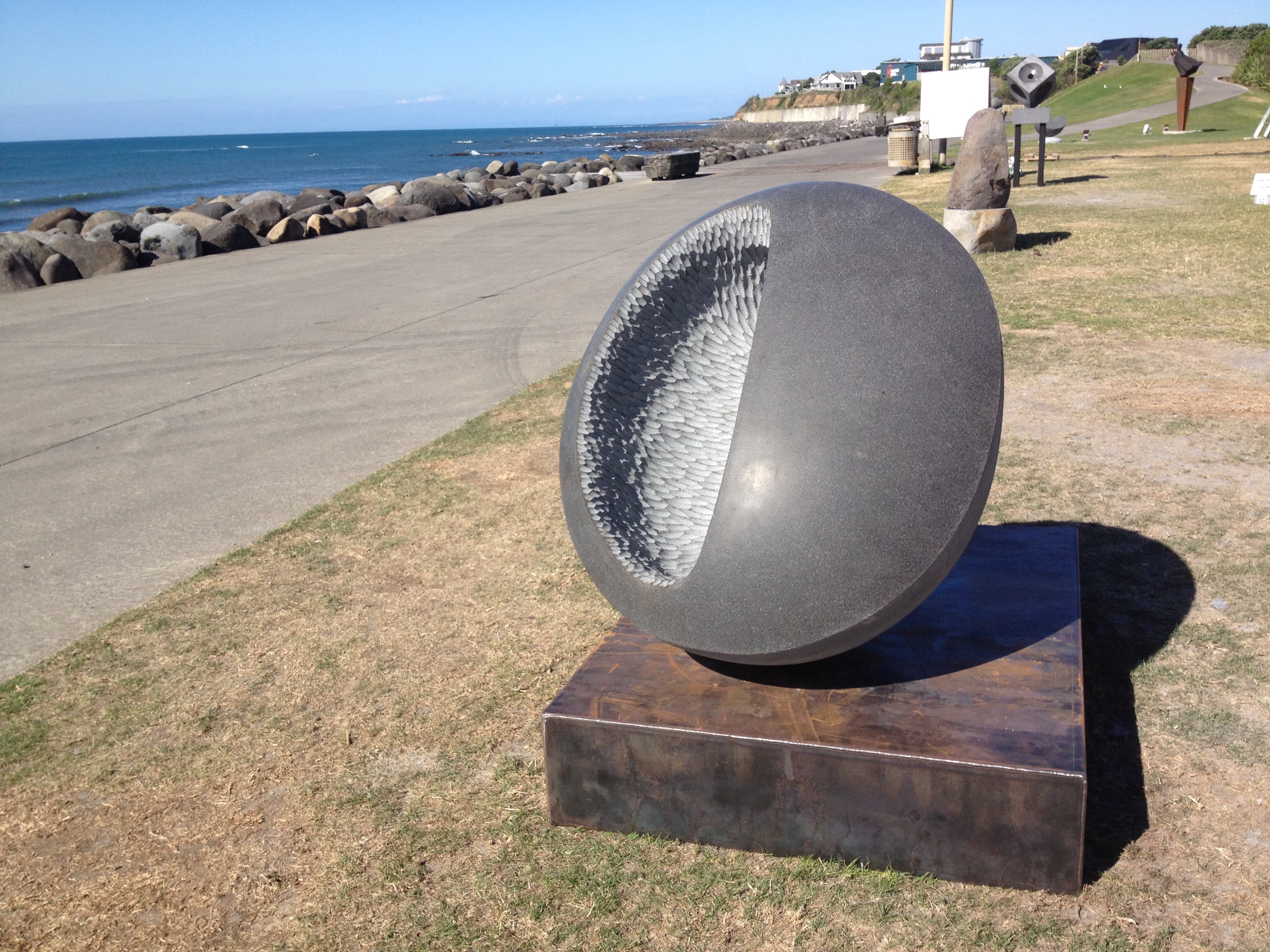 'anoia' - carved at the Te Kupenga stone sculpture symposium in New Plymouth, New Zealand, January 2016.