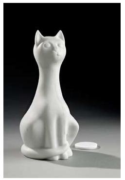 "Funery Cat" Carrara Marble, 16" High