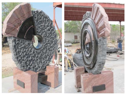 "Synergy" African Black Granite & Texas Red Granite, 8' x 6' x8"