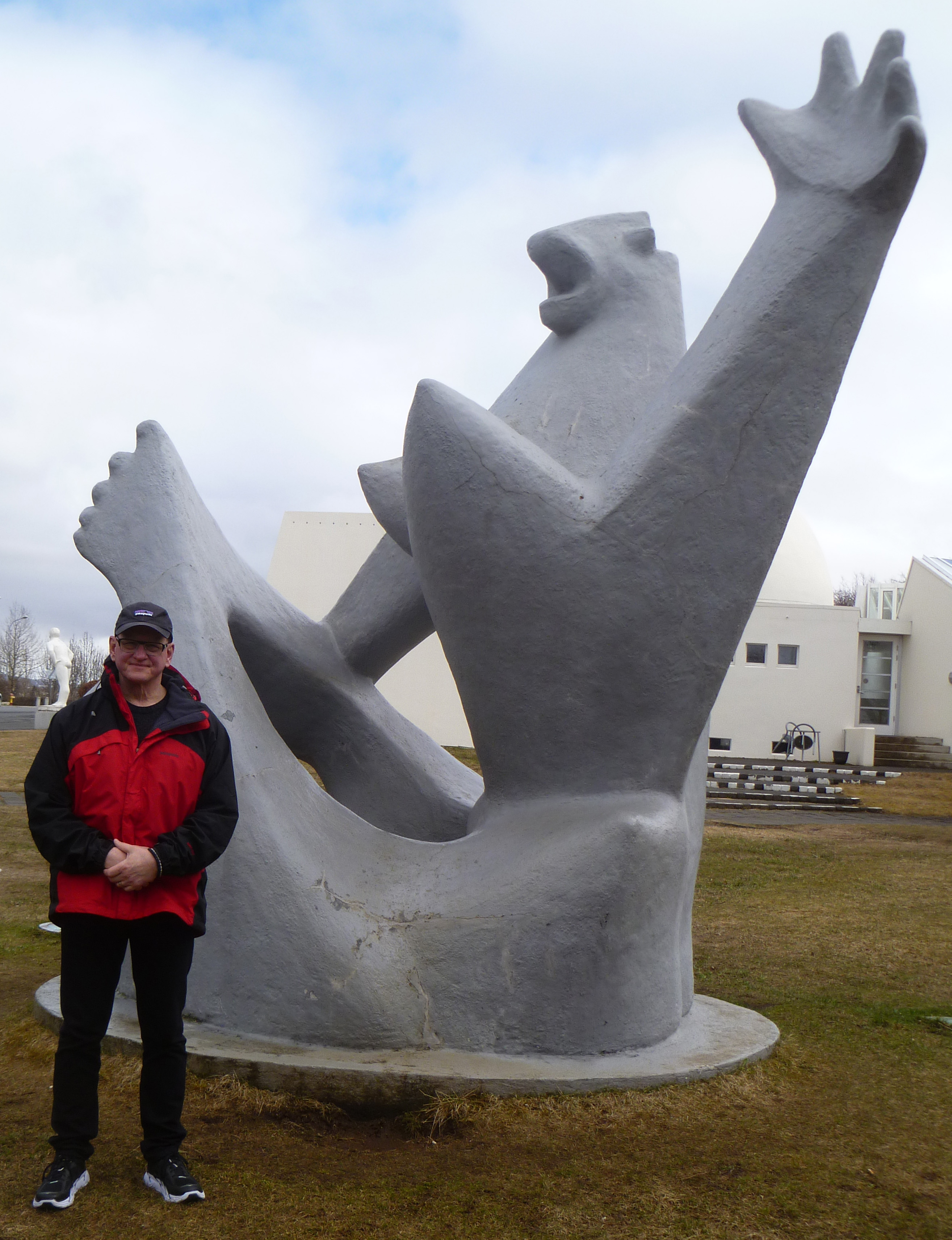 Michael with Sveinsson's large work "Trollwoman" 1948