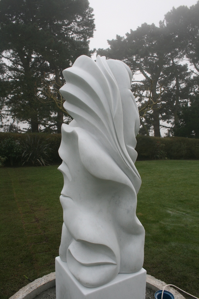 'Armour and Tenderness' 4' High, Carrara Marble, Frederic Chevarin