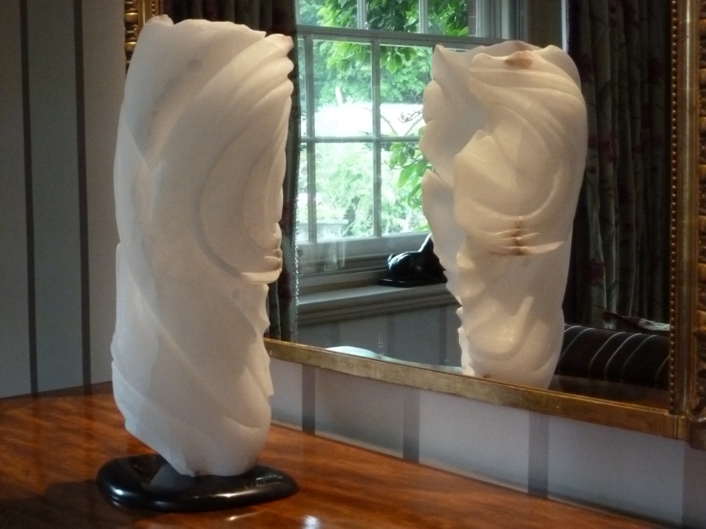 'Reveur' (Dreamer), 26" High, Alabaster, Frederic Chevarin