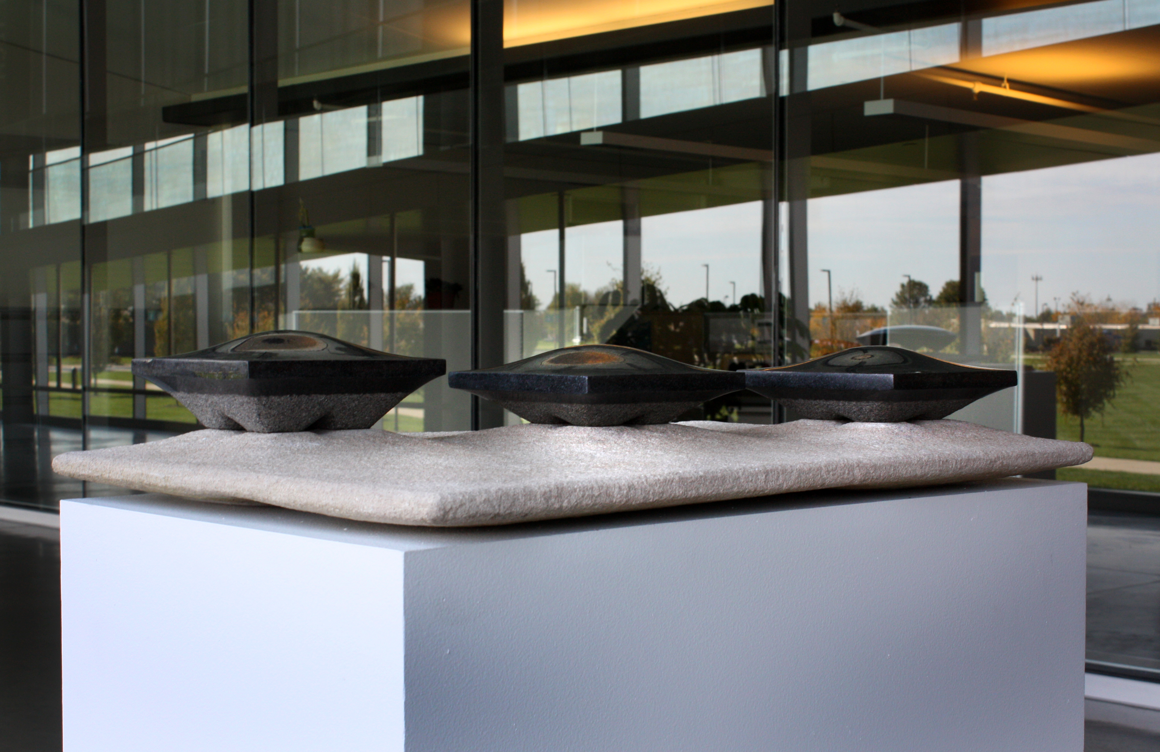  'Lunar Colony van der Rohe'  - 2012 - 17 x 28 x 7 inches - Granite on Indiana Limestone