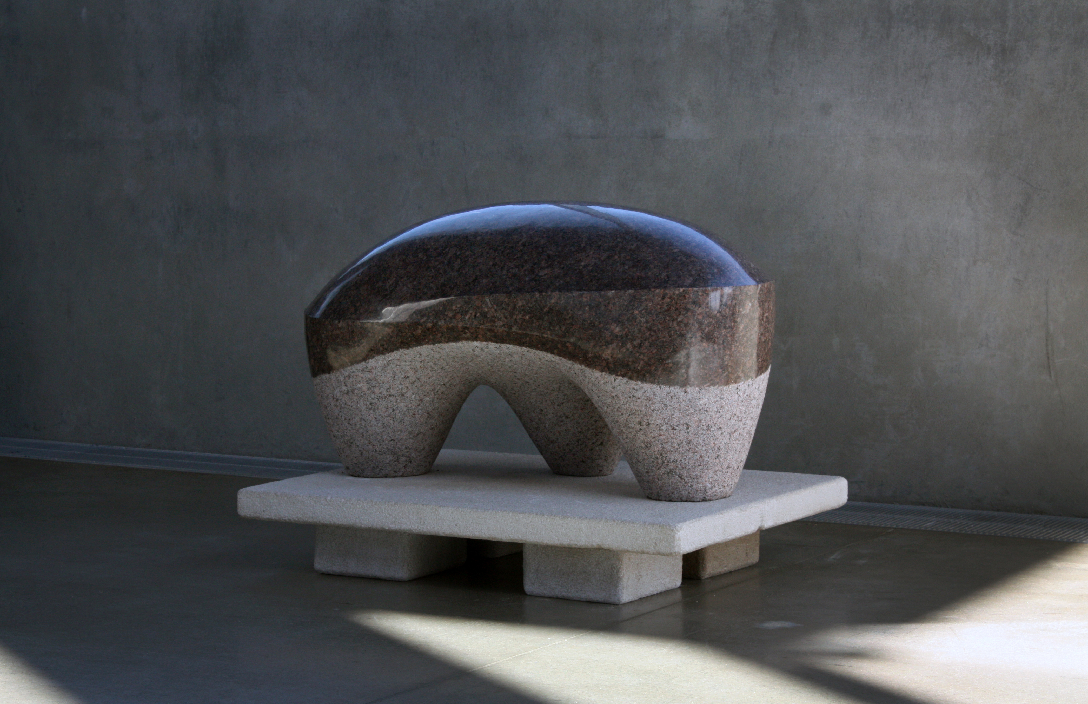 'Untitled Lithomorph'  - 2012 - 36 x 28 x 30 Inches - Granite on Indiana Limestone