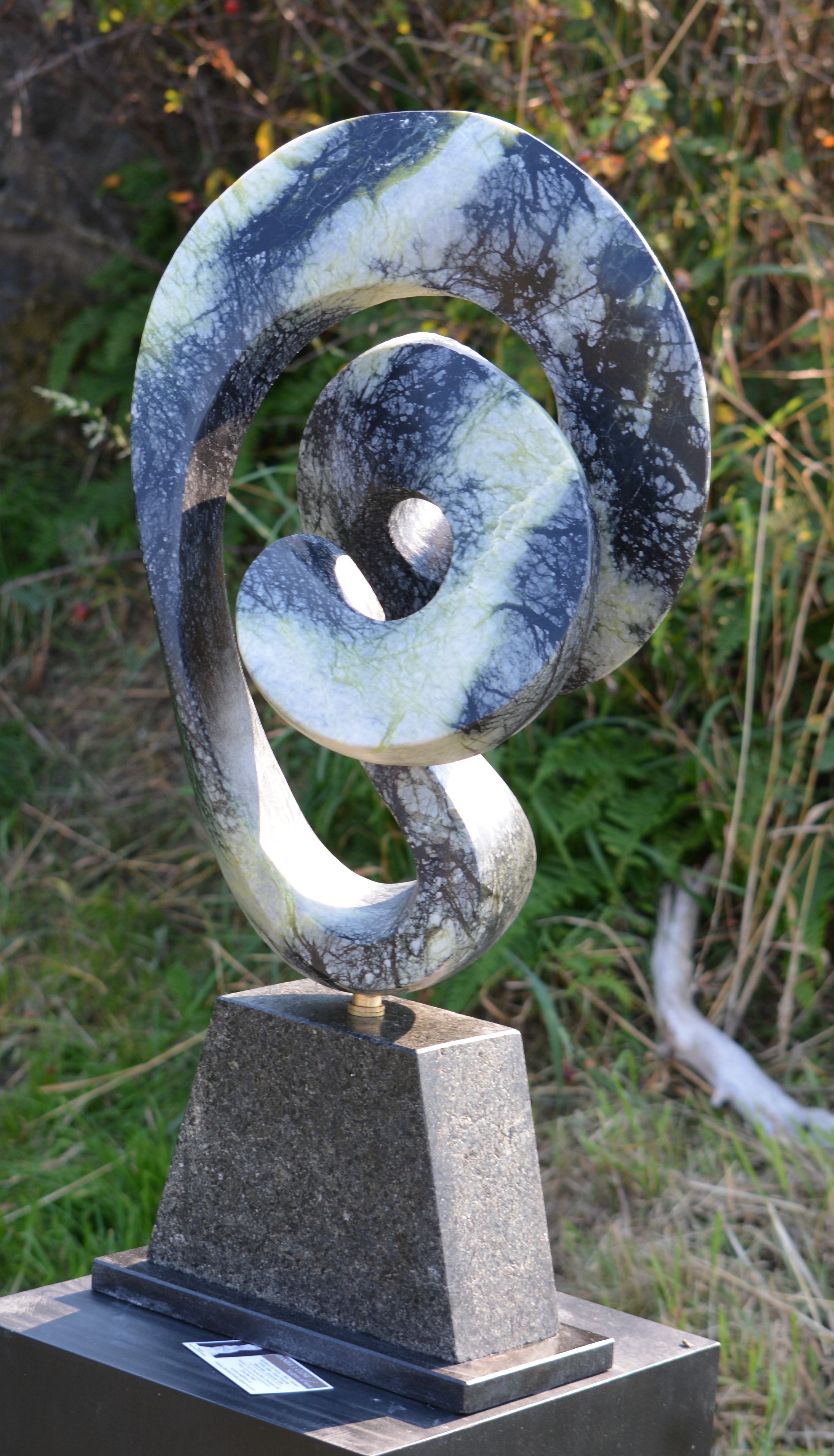 RIBBON OF LIFE Brucite marble 24 inches high 2014 Municipal Office of Esquimalt BC