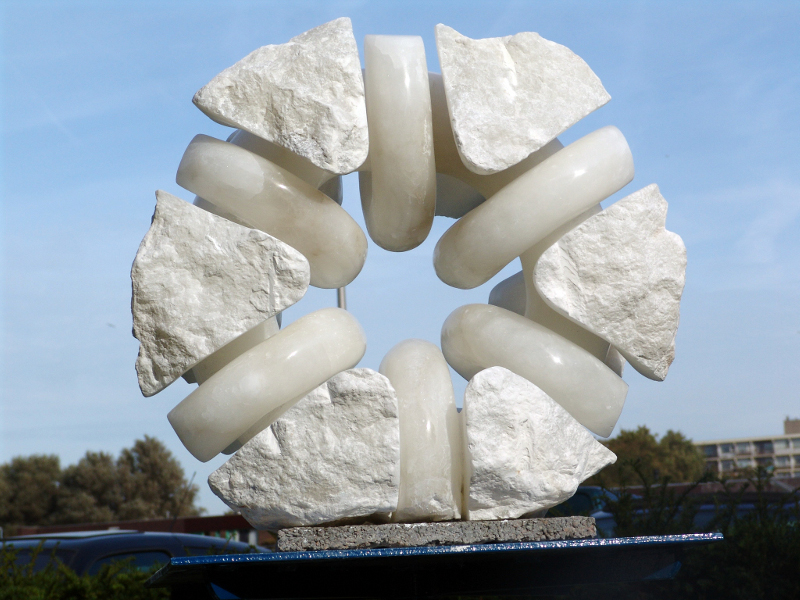 ‘Uncovering Rings’, White Alabaster, 51 Cm X 50 Cm X 38 Cm, 2008 